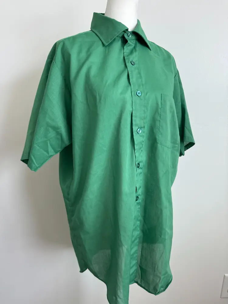 Vintage 60's Brent Kelly Green Button Up