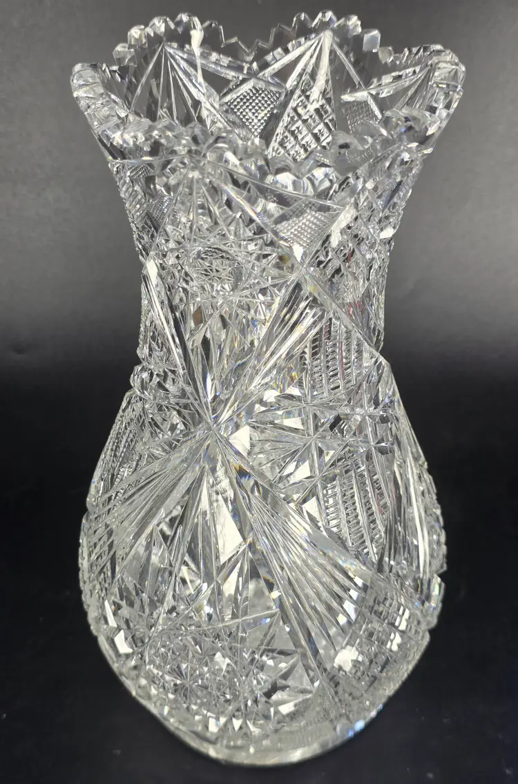 American Brilliant Period Cut Glass Vase