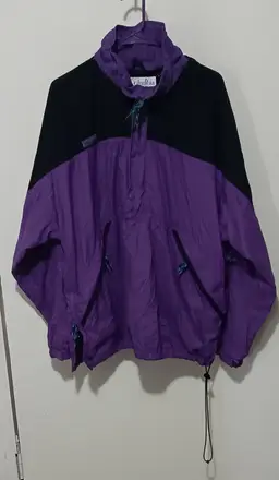 90s Columbia Sportswear Omni-Tech Radial Sleeve Pullover W/hoodie Purple/Teal XL