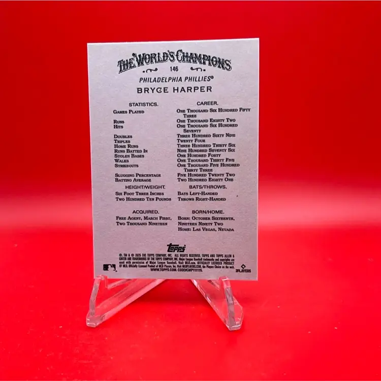Bryce Harper 2025 Topps Allen & Ginter Foil Filagree Philadelphia Phillies