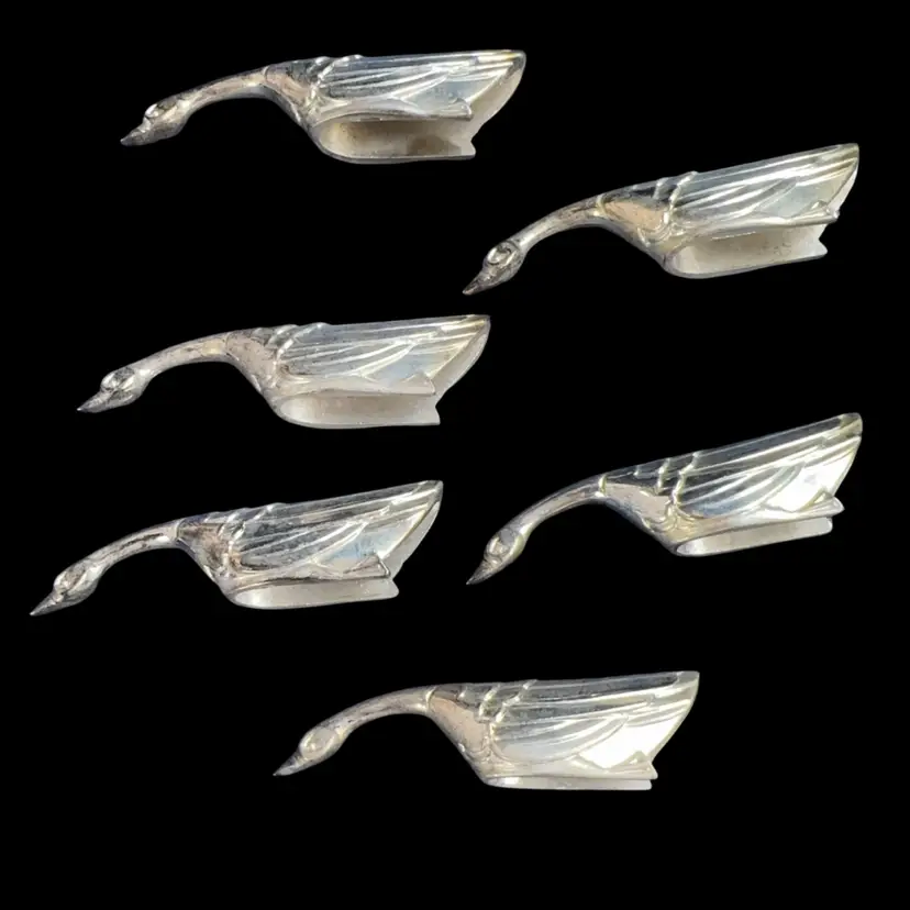 French Six Piece Swan Knife Rest Set