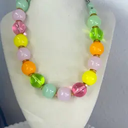 Vintage Plastic Gumball Necklace 18”