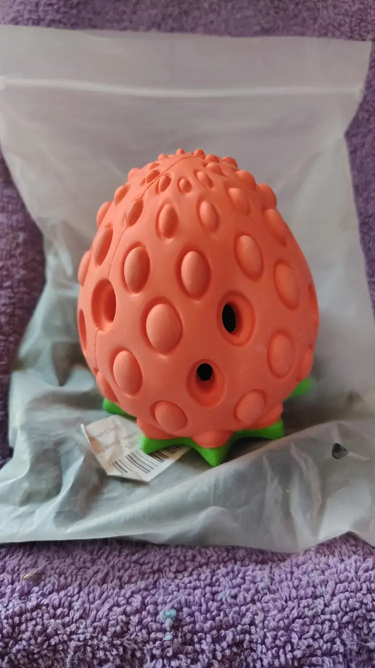 Strawberry dog toy feeder