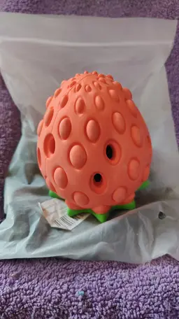 Strawberry dog toy feeder