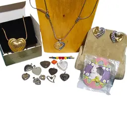 Valentine Sellers Lot!!! 2 Necklaces 2 Pins 1 Stud Earrings And 11 Lose Pendents!!!