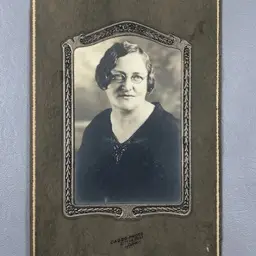 Vintage Photo Woman Short Hair Glasses Formal Dress Caddo Studio Little Rock Ark