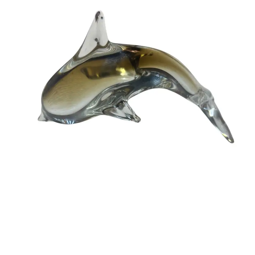 Art Glass Dolphin Paperweight