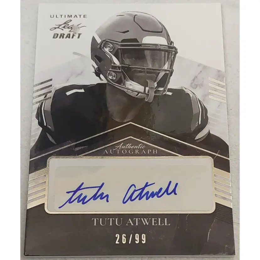 2021 Leaf Ultimate Draft Tutu Atwell Rookie Autograph /99 Card RC #PA-TA1 Rams