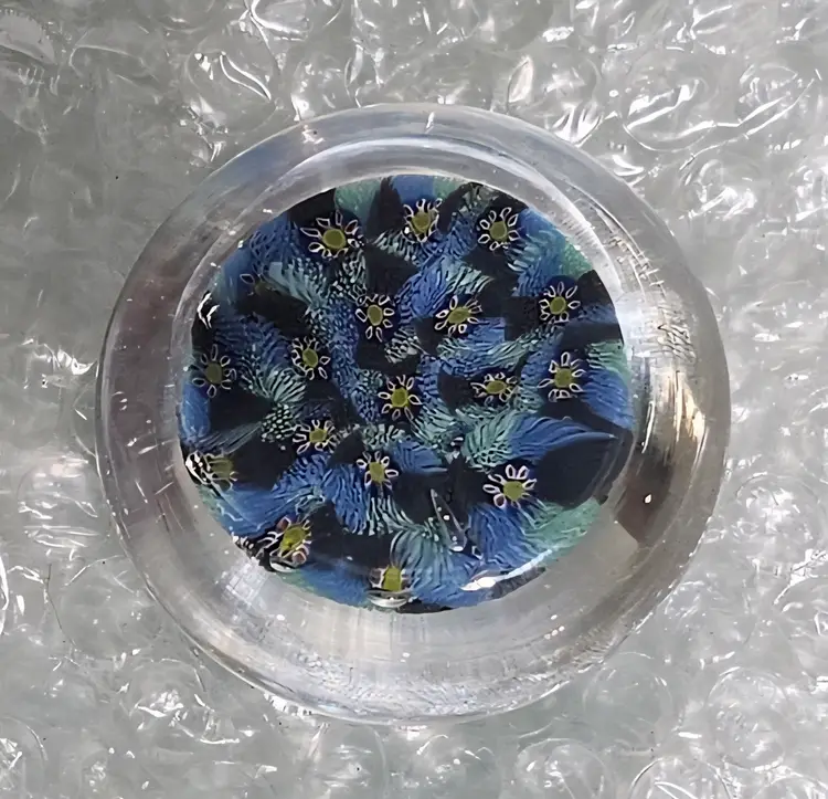 Beautiful Murano Millefiori Glass Flower Garden Paperweight