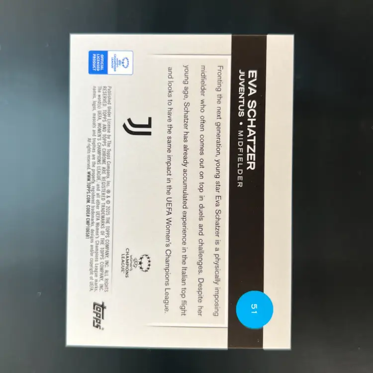 Eva Schatzer 2024/25 Topps Chrome UWCL Sapphire Orange /25 Soccer Card