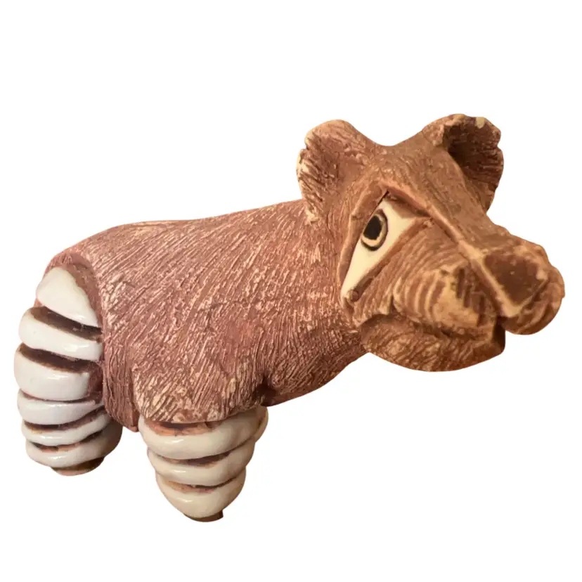 Vintage Artesania Rinconada Spectacle Bear Okapi Pottery Retired 4.5” x 3.25” x 2.5”