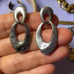 Silver Tone post back earrings