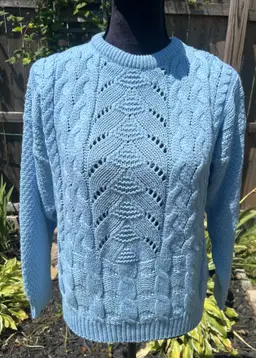 Vintage The Wild Hare Baby Blue Pullover Sweater XL