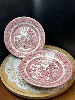 2 Churchill Willow Rosa Pink Bowls-2000s