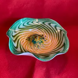 07. VTG Glass Trinket Dish Dockyard Glass Bermuda