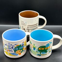 3 Starbucks Discovery Series Mugs No Noted Flaws 4”