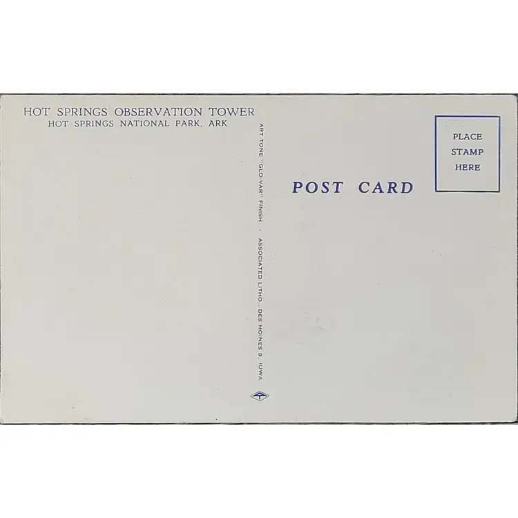 Aeroplane View Of Hotsprings Arkansas Vintage Postcard Unposted