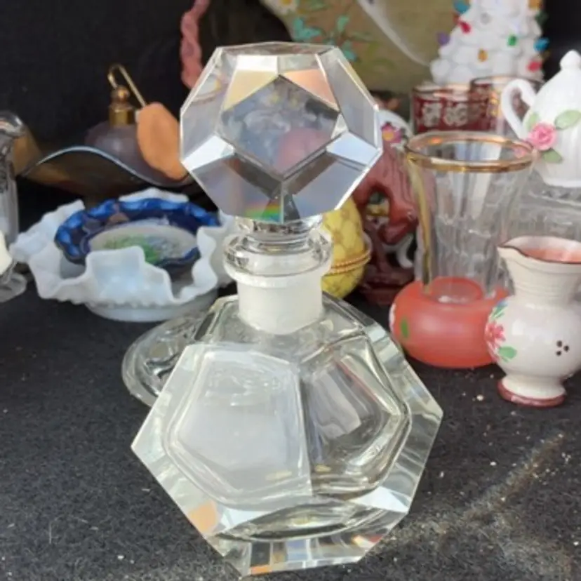 Made In Germany Faceted Decanter Perfume Bottle marked with sticker