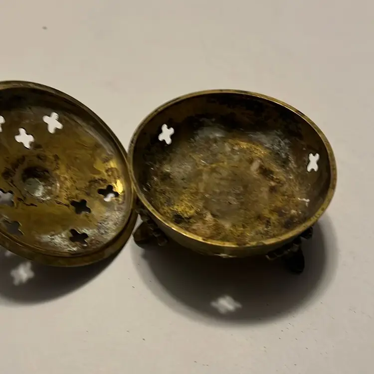 Vintage Brass Incense Burner with Lid