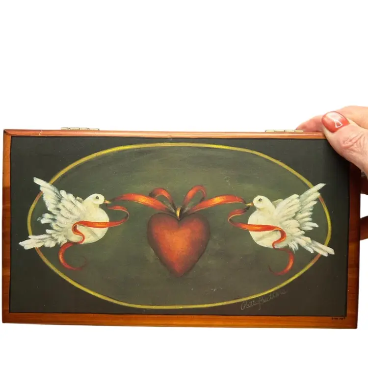 Vintage Lane Cedar Box With Pair Of Doves Artwork By Patty Butters
@9x4 1/2x3 1/2
