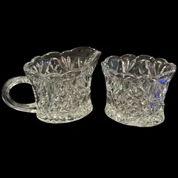 Pressed Glass Creamer & Sugar Bowl Set