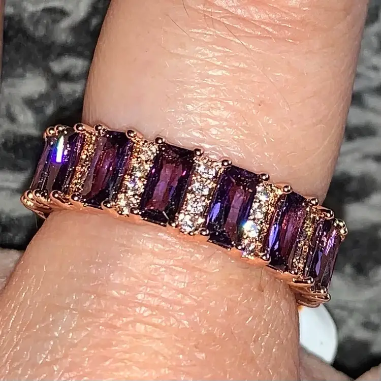 Dark Amethyst Cubic Zirconia Ring 