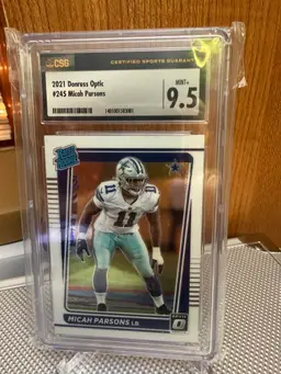 Micah Parsons 2021 Donruss Optic Rated Rookie CSG 9.5