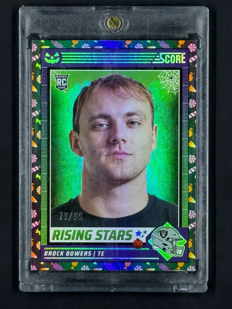 2024 Panini Score-A-Treat Football Black Trick or Treat Foil /99 RC Brock Bowers #8 Raiders