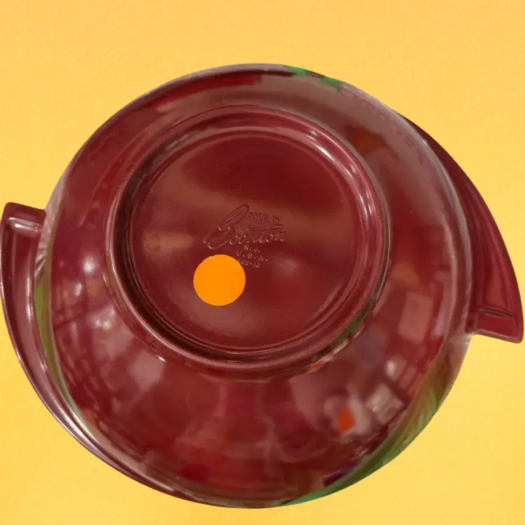 Vintage MCM Boonton Ware Melmac 65-10 Divided Winged Serving Bowl Maroon