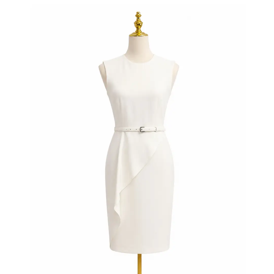 Max Mara Ivory Sleeveless Dress Sz 2