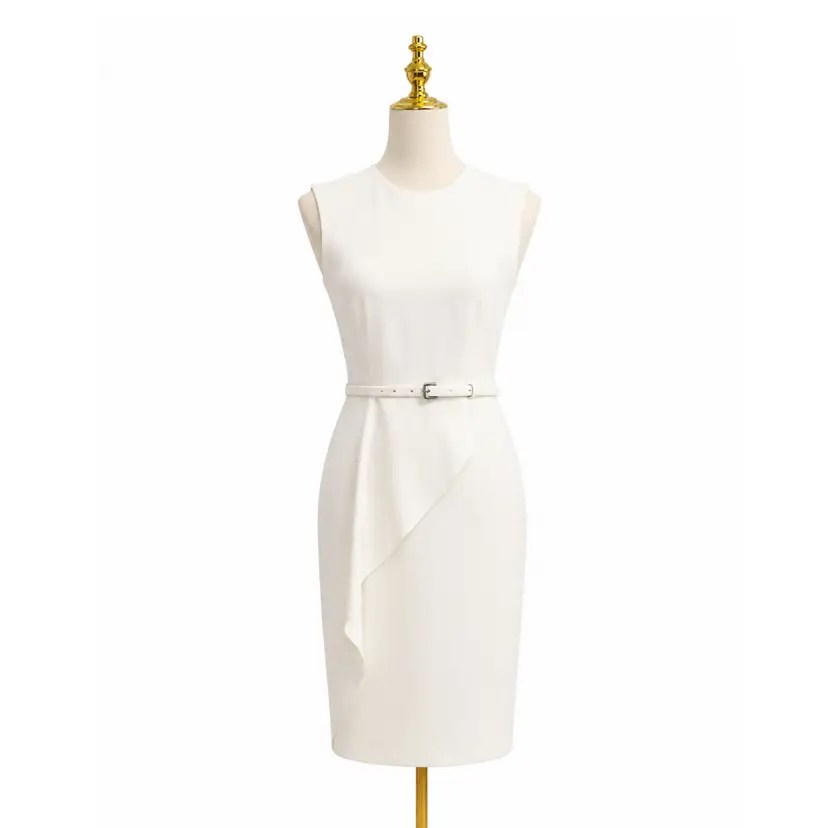 Max Mara Ivory Sleeveless Dress Sz 2