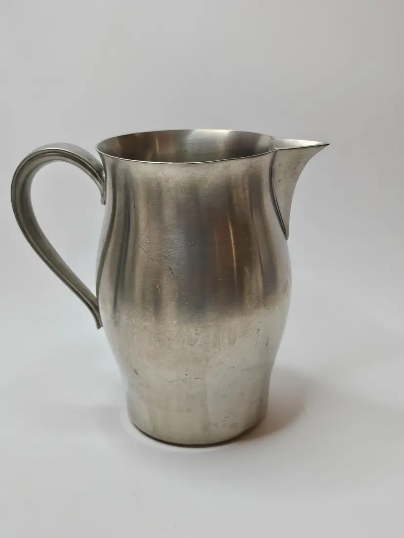 Vintage International Pewter Water Cream Milk Pitcher Made In USA 6.5" Tall