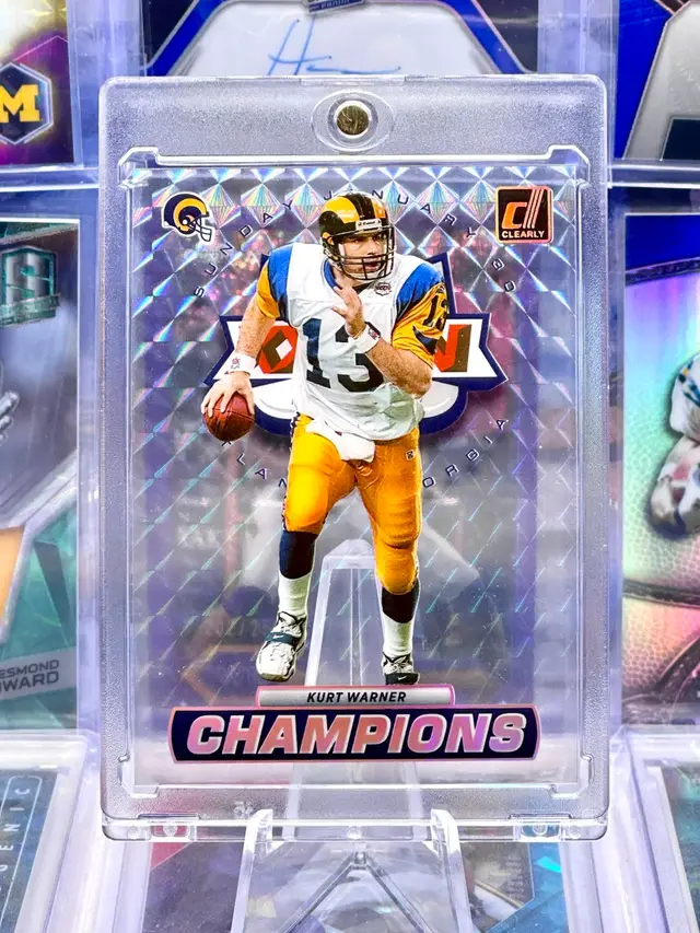 Kurt Warner 2022 Clearly Champions CASE HIT SSP Mosaic Prizm Holo St. Louis Rams