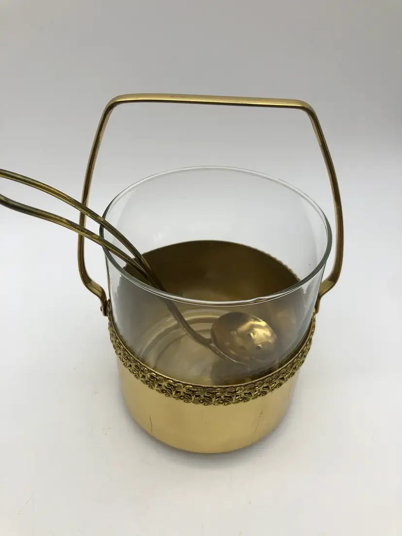 Hollywood Regency Mini Ice Bucket with matching scoop