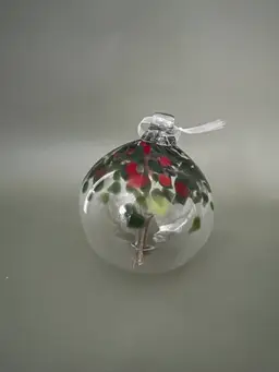 Hand-Blown Glass 6 Inch "Tree of Life" or "Witch Ball" Ornament