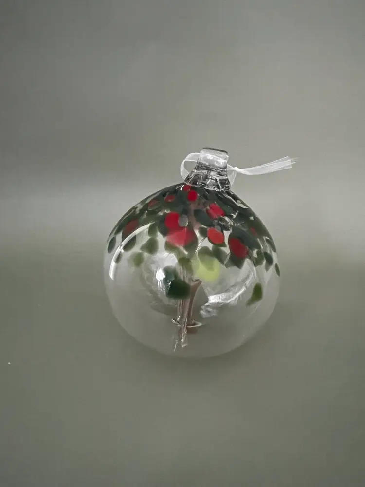Hand-Blown Glass 6 Inch "Tree of Life" or "Witch Ball" Ornament