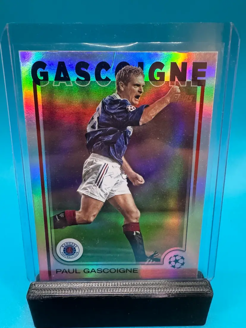 Paul Gascoigne Topps UEFA CC Rain Drops Parallel Rangers F.C.
