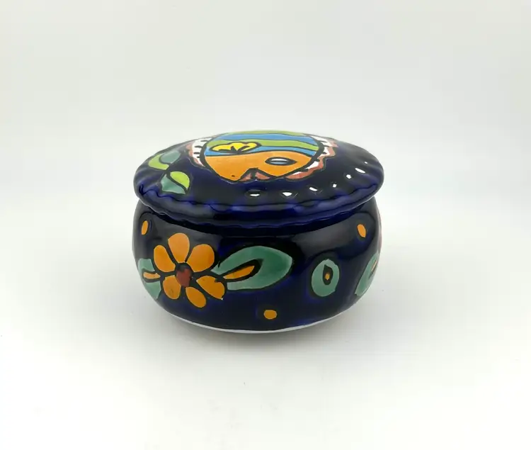 Talavera Pottery Fish Trinket Box 3.25”x 2.5”