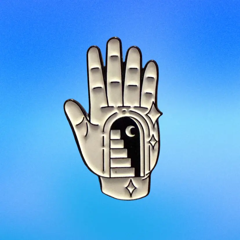 Staircase Palm Enamel Lapel Pin