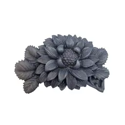 Carved Blue Chrysanthemum Celluloid Dress Clip