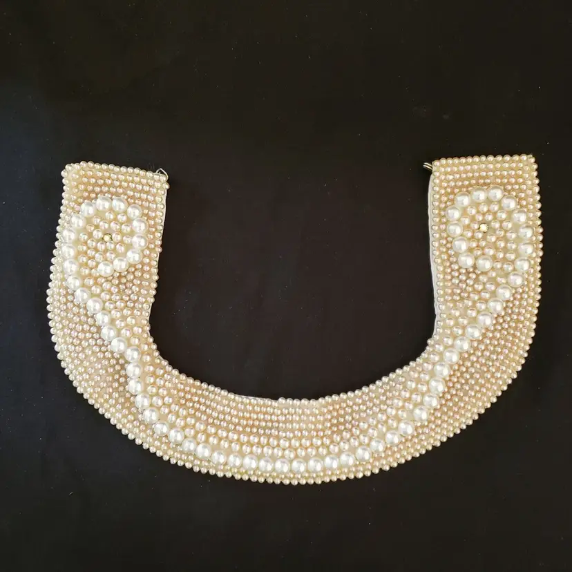 Choker Collar Necklace Faux Pearl Handmade unbranded 1950s 1960s Vintage