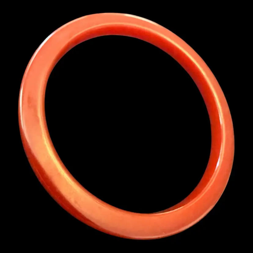 Bakelite Red Cherry Amber Bangle Bracelet 2.5” Opening