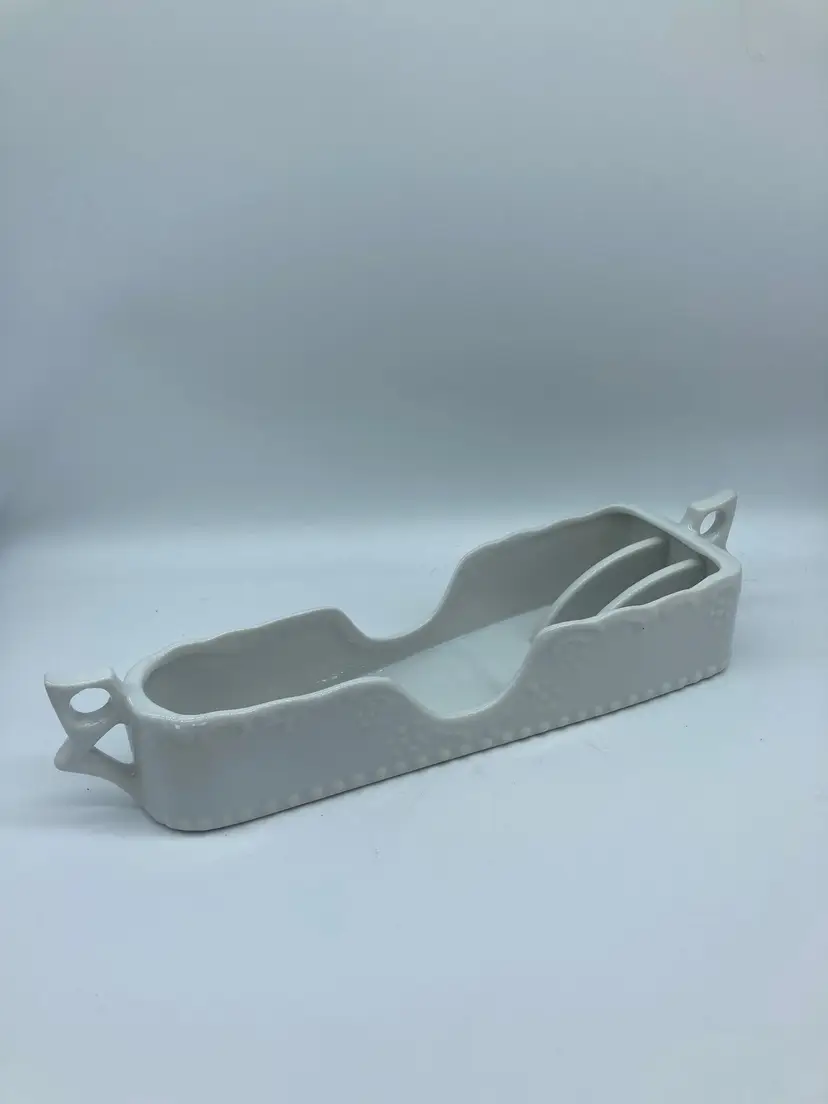 Maryland China White Porcelain Buffet Flatware Holders