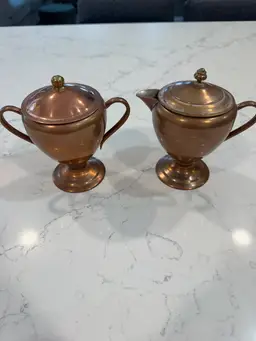 Copper Sugar And Creamer