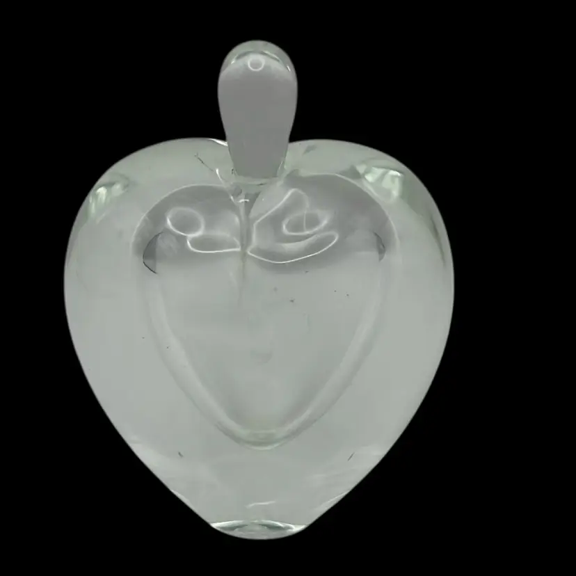 Signed Vandermark Clear Art Glass Perfume Bottle, 4.25β Tall With Stopper