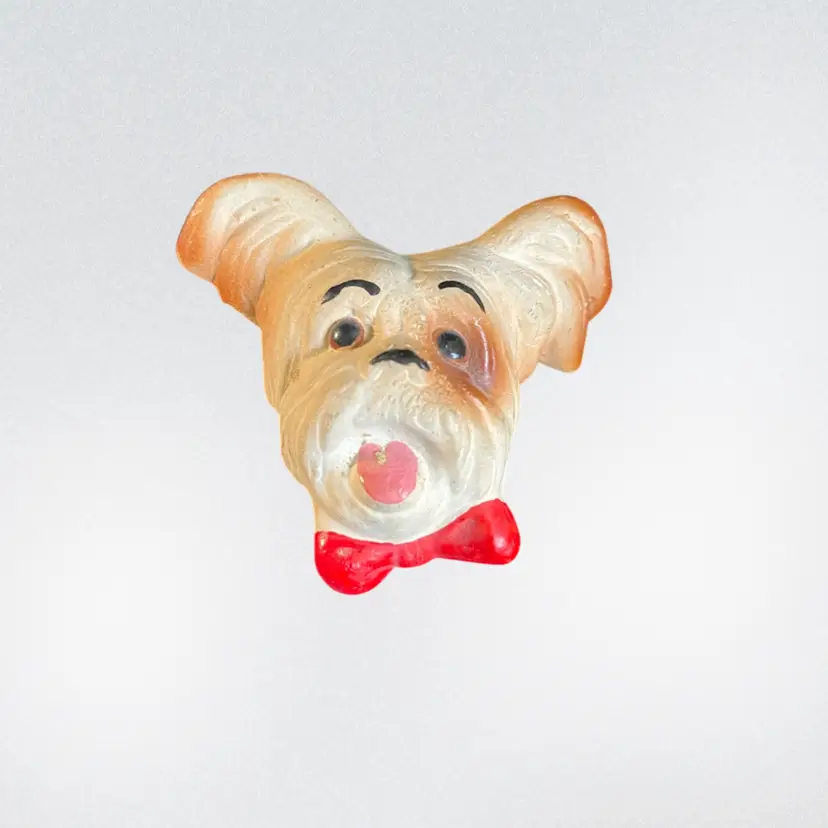 Small Size Chalkware Yorkie Dog Face