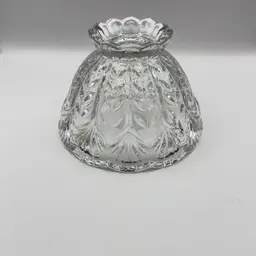 Vintage 1980’s Fairy Light Lamp Shade Votive Tealight Light, 24% Lead Crystal, Portico Pattern, Elegant Leaf Pattern Design, By 5th Avenue, Made in Germany