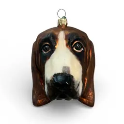 Retired Slavic Glass Hound Dog Hanging Ornament