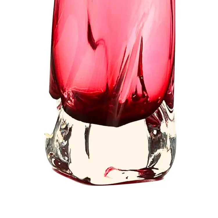 Twister Bud Vase by Janet Zug Glass StudiosVermont, USABlown Glass Cranberry Red