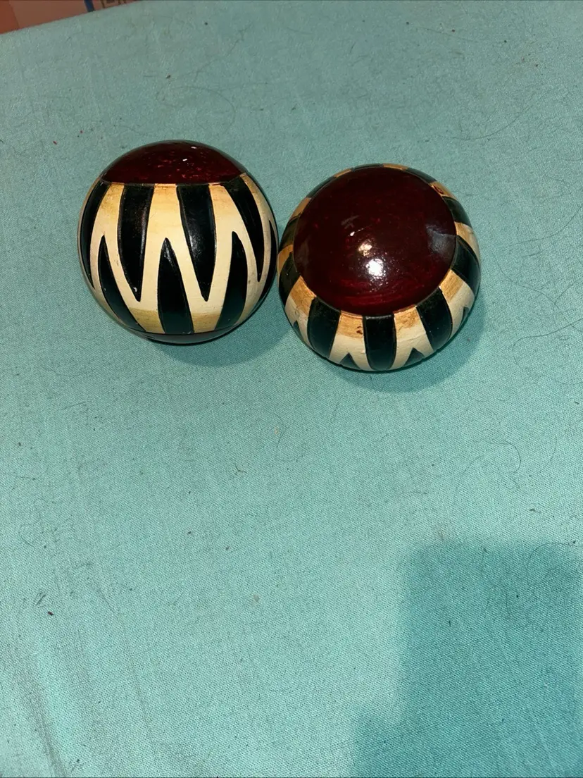 2 Vintage 4" Pottery Sphere